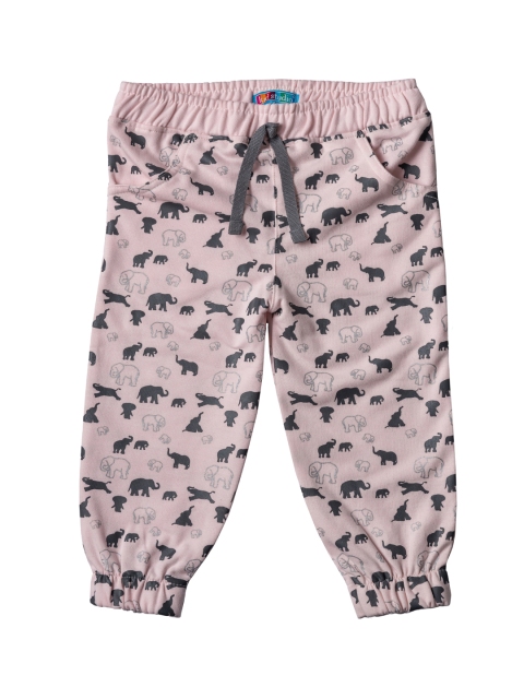 

Kid Studio Girls Pink & Grey Printed Lounge Pants