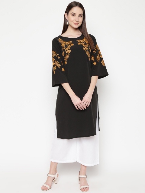 

Napra Women Black & White Embroidered Kurta with Palazzos