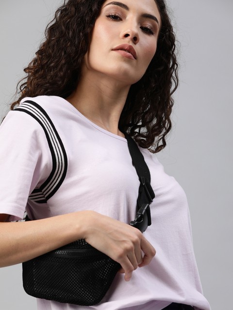 

HERE&NOW Women Lavender Solid Round Neck T-shirt