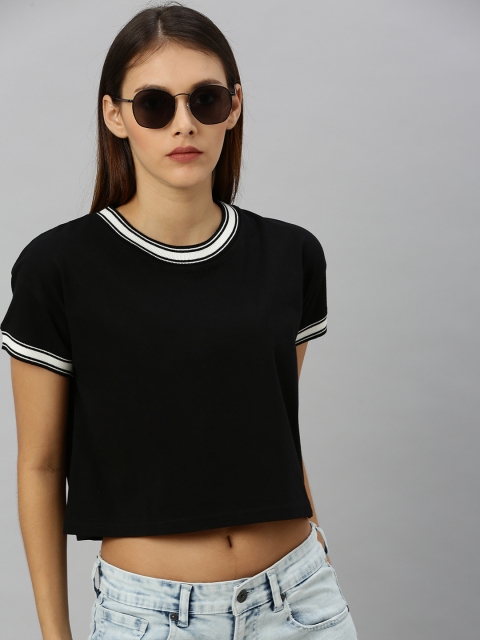 

HERE&NOW Yin To My Yang Cropped T-shirt, Black