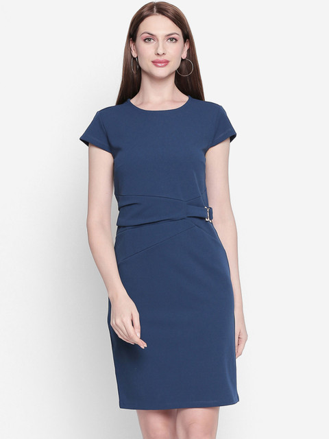 

Annabelle by Pantaloons Women Blue Solid Sheath Dress
