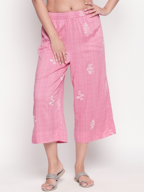 

RANGMANCH BY PANTALOONS Women Pink Printed Straight Palazzos