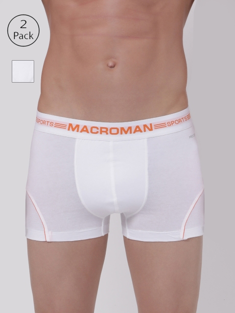 

Macroman M-Series Men Pack Of 2 White Solid Trunks MSP008-WH