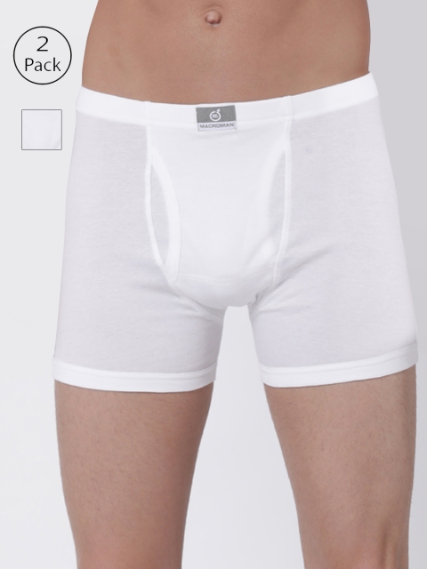 

Macroman M-Series Men Pack of 2 Solid Trunks M571-WH-WH-XL, White