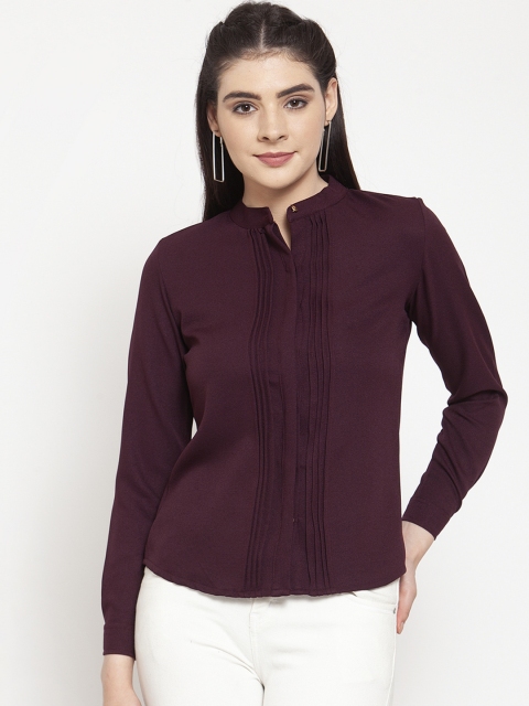 

armure Women Maroon Regular Fit Solid Casual Shirt