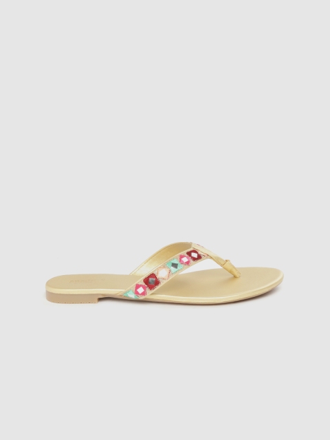 

Anouk Women Multicoloured Embellished Handmade Open Toe Flats, Multi