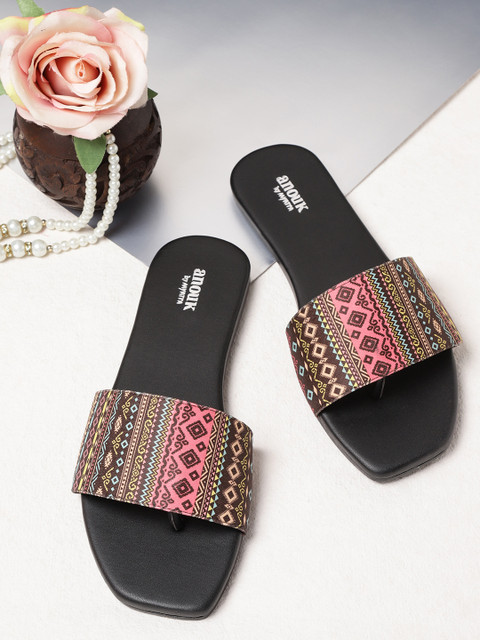 

Anouk Women Multicoloured Printed Open Toe Flats, Multi