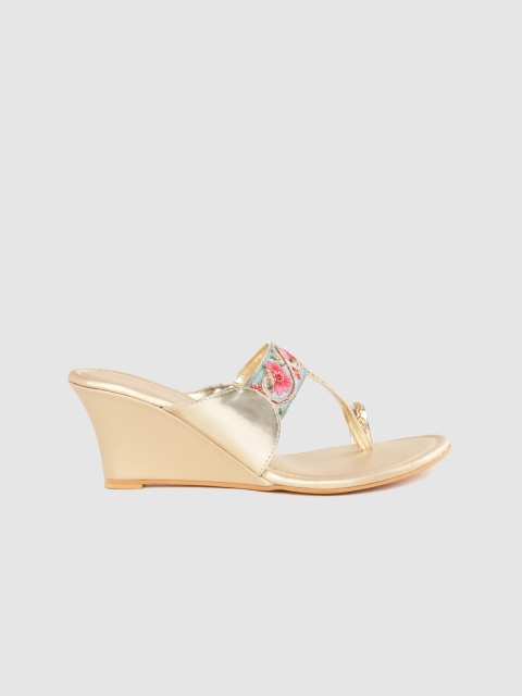 

Anouk Women Blue & Pink Embellished Hand-Crafted Wedge Heeled Sandals