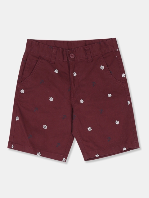 

Cherokee Boys Maroon Printed Regular Shorts