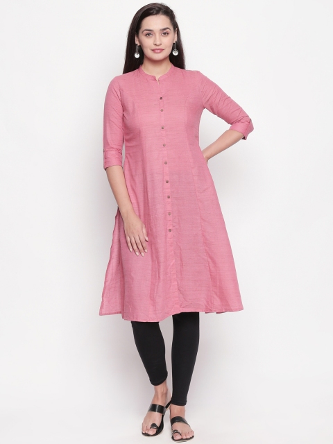 

RANGMANCH BY PANTALOONS Women Pink Solid Straight Kurta