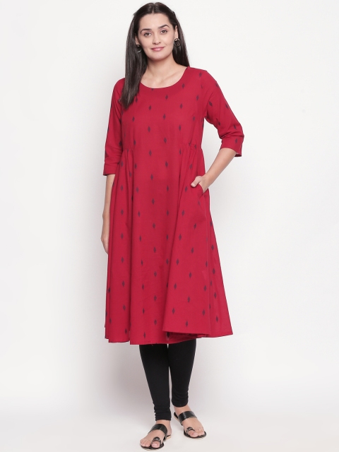

RANGMANCH BY PANTALOONS Women Red & Blue Printed A-Line Kurta