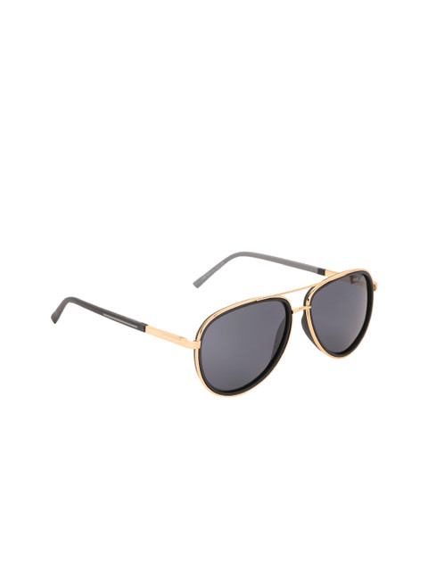 

MARC LOUIS Unisex Polarised & UV Protected Aviator Sunglasses ML8108C2SG, Black