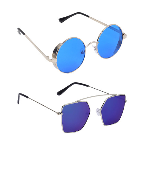 

EPICINK hob Unisex Set of 2 UV Protected Sunglasses EP-2255702-05, Blue