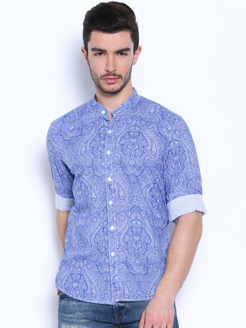 

Pepe Jeans Blue Printed Semi Fit Casual Shirt