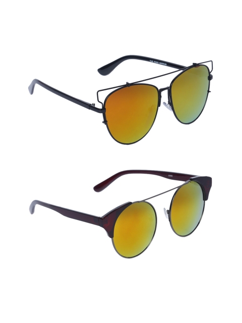 

EPICINK hob Unisex Set of 2 Browline Sunglasses, Gold