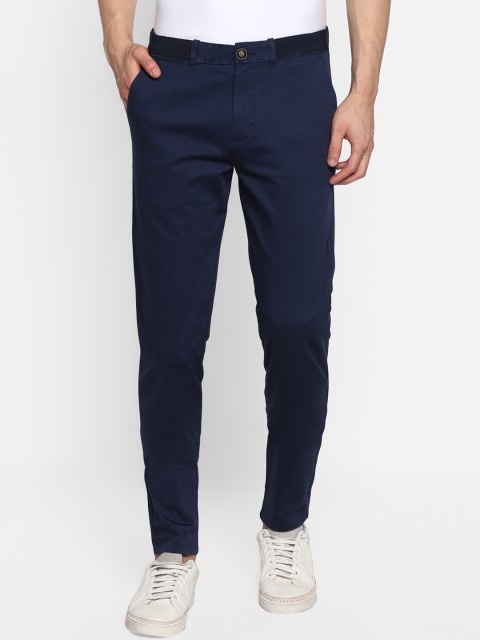 

Red Tape Men Blue Skinny Fit Solid Regular Trousers
