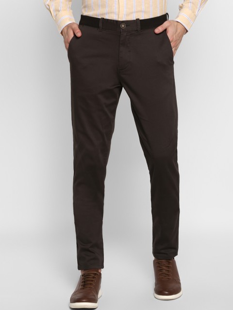 

Red Tape Men Olive Brown Skinny Fit Solid Regular Trousers