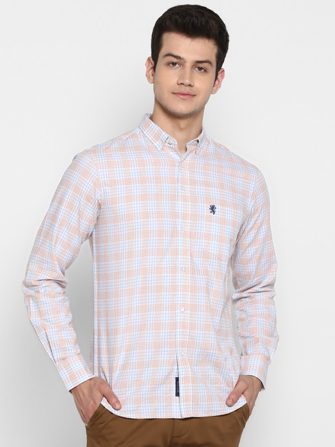 

Red Tape Men White & Blue Regular Fit Checked Casual Shirt