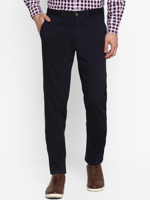 

Red Tape Men Navy Blue Skinny Fit Solid Regular Trousers