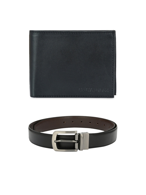 

Calvadoss Men Black & Brown Premium Belt & Wallet Gift Set