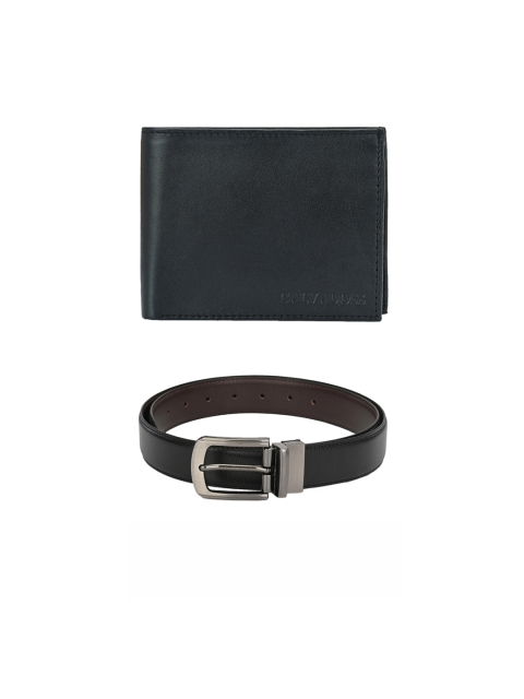 

Calvadoss Men Black & Brown Premium Belt & Wallet Gift Set