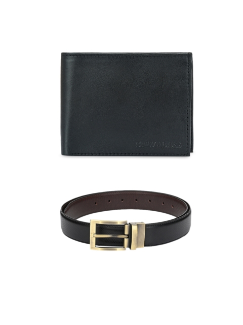 

Calvadoss Men Black & Brown Accessory Gift Set