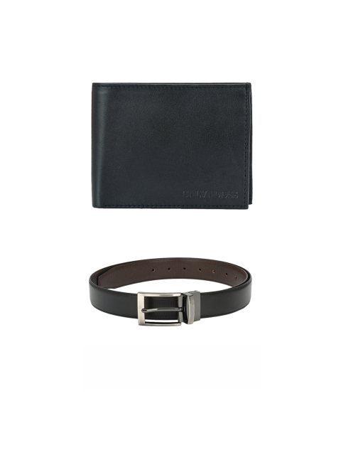 

Calvadoss Men Black & Brown Premium Belt & Wallet Gift Set