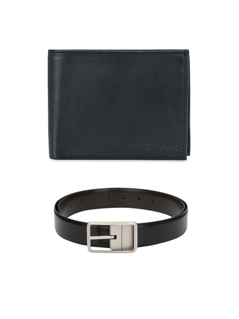 

Calvadoss Men Black & Brown Premium Belt & Wallet Gift Set