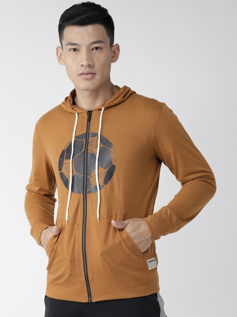 

Hubberholme Men Yellow Printed Hooded Sweatshirt