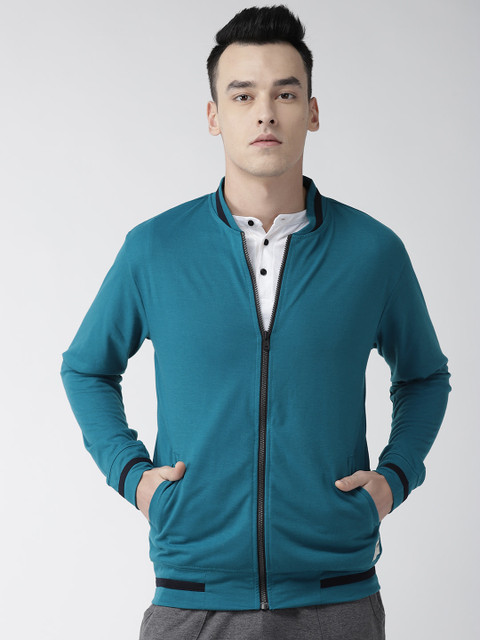 

Hubberholme Men Teal Blue Solid Sweatshirt