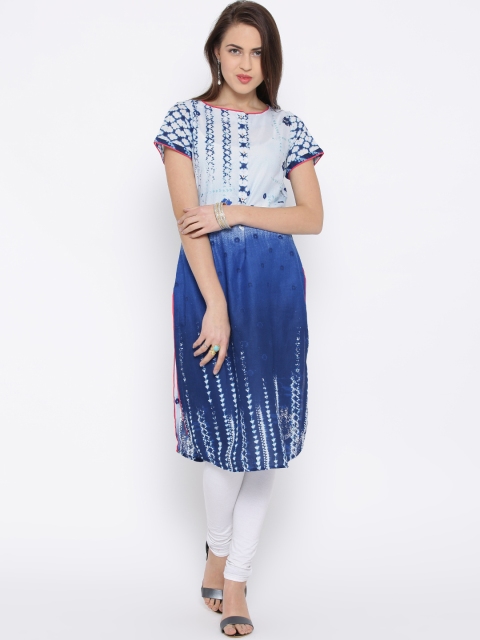 

BIBA Blue Printed Kurta