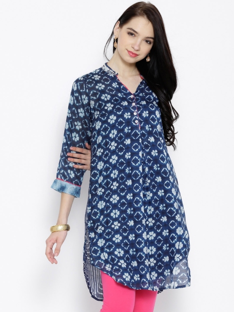 

BIBA Blue Printed Kurta