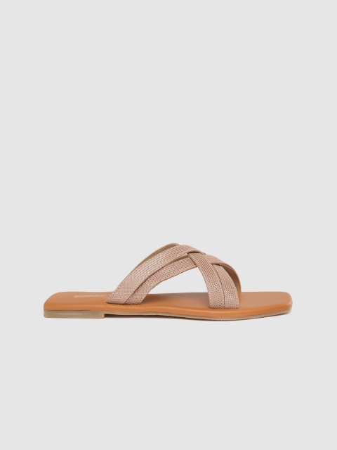 

Roadster Women Dusty Pink Woven Design Open Toe Flats