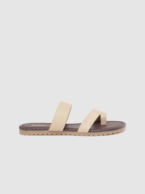 

Roadster Women Beige Solid One Toe Flats