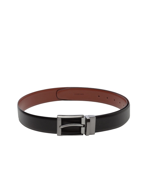 

WELBAWT Men Black & Brown Textured Reversible Leather Belt