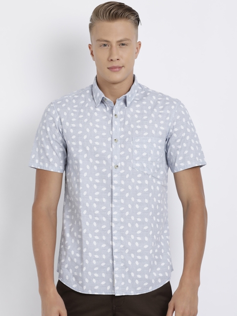 

t-base Men Blue Regular Fit Printed Casual Shirt