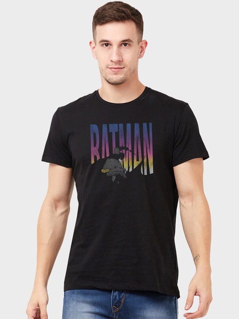 

Free Authority Men Black Printed Round Neck Batman T-shirt