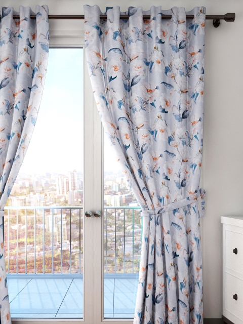 

HOUZZCODE Grey Printed Single Door Curtain