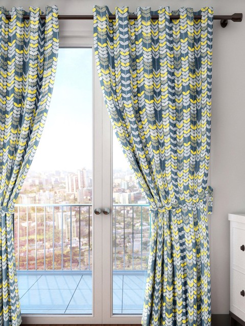 

HOUZZCODE Green Single Door Curtain
