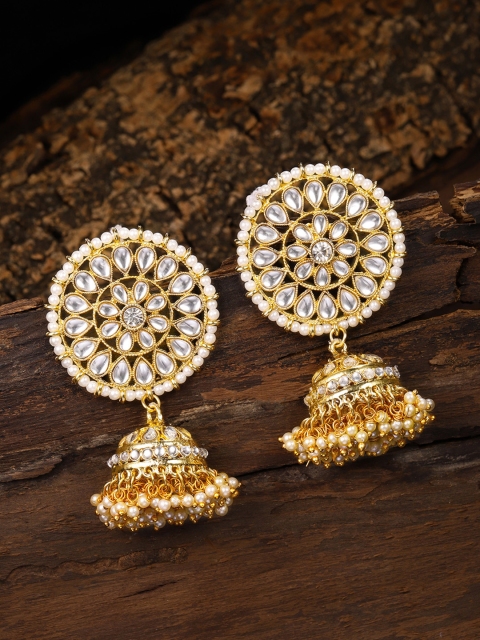 

Zaveri Pearls Gold-Plated Dome Shaped Jhumkas