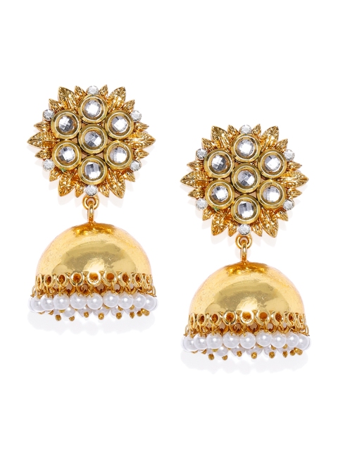 

Zaveri Pearls Gold-Plated Dome Shaped Jhumkas