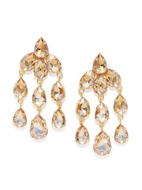 

Zaveri Pearls Gold-Plated Contemporary Drop Earrings