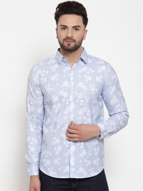 

JAINISH Men Blue & White Regular Fit Printed Casual Shirt