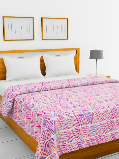 

BIANCA Purple & Off-White Abstract AC Room 300 GSM Double Bed Comforter