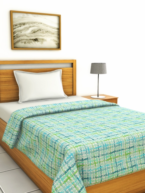 

BIANCA Blue & Green Checked AC Room 150 GSM Single Bed Comforter