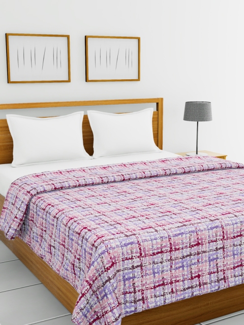 

BIANCA Purple Checked AC Room 300 GSM Double Bed Comforter