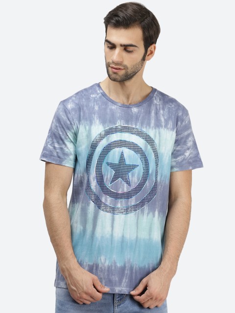 

Free Authority Men Blue Printed Round Neck Captain America T-shirt