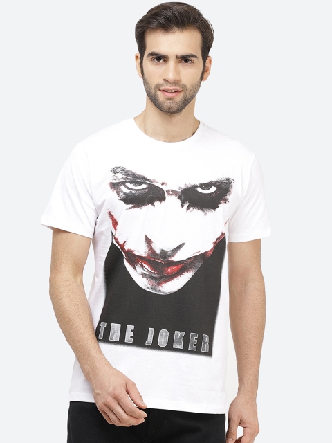 

Free Authority Men White & Black Joker Printed Round Neck T-shirt