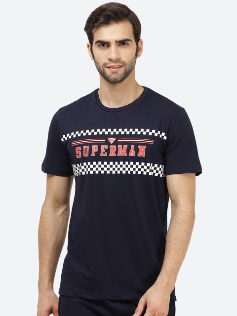 

Free Authority Men Navy Blue Superman Printed Round Neck T-shirt