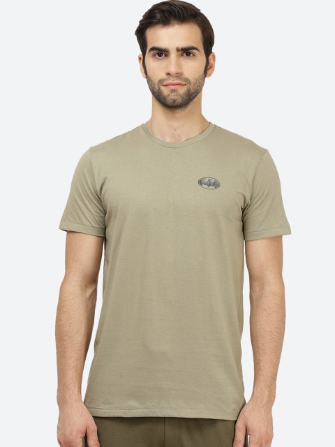 

Free Authority Men Khaki Batman Printed Round Neck Pure Cotton T-shirt